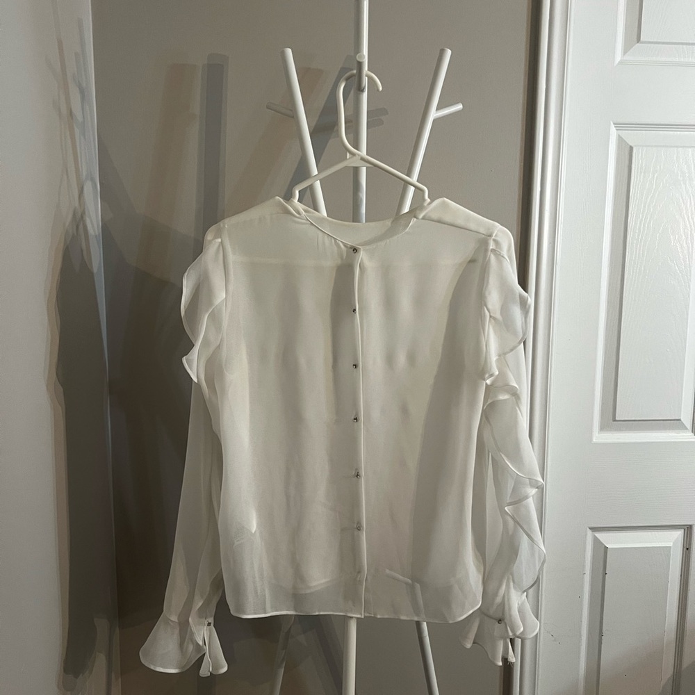 Zara Cream Long Sleeve Blouse - Picture 2 of 7